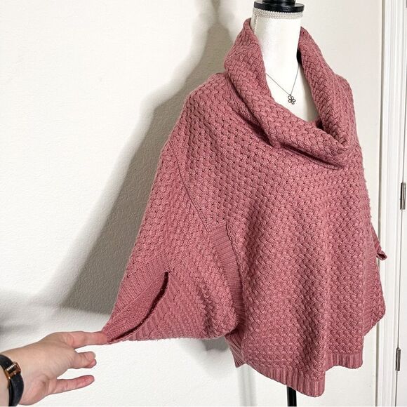 🍋 The Limited • Women’s Dusty Rose Cowl Neck Cable Knit Sweater Size M - Picture 6 of 7